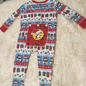 Festive Red and White Kids One Piece